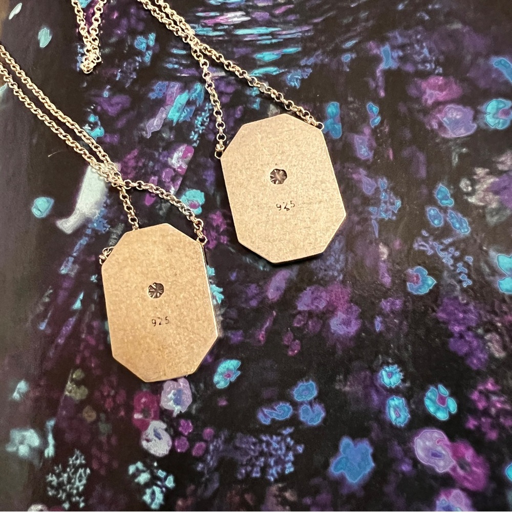 Sterling Silver Double Pendant Necklace- Protect Me- Charms Worn on Front & Back - Picture 4 of 11